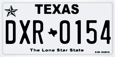 TX license plate DXR0154