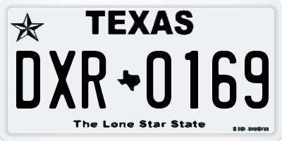TX license plate DXR0169