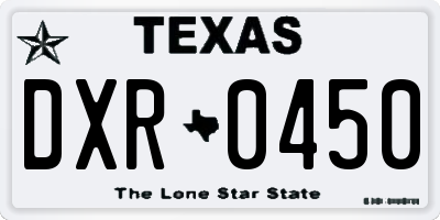 TX license plate DXR0450