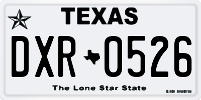 TX license plate DXR0526