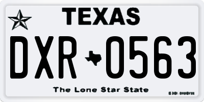 TX license plate DXR0563