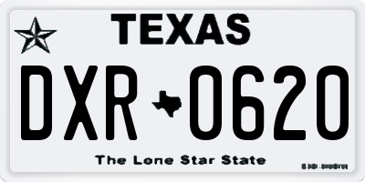TX license plate DXR0620