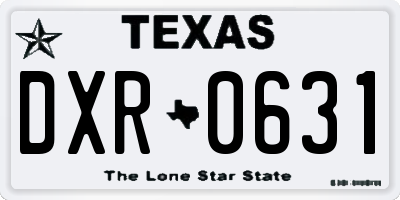 TX license plate DXR0631