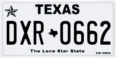 TX license plate DXR0662
