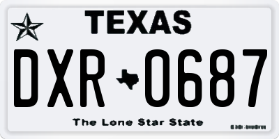 TX license plate DXR0687