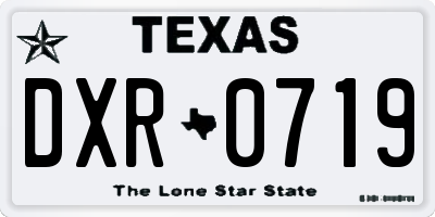 TX license plate DXR0719