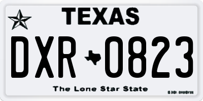 TX license plate DXR0823