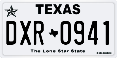 TX license plate DXR0941