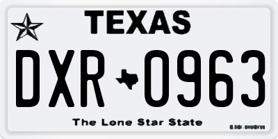 TX license plate DXR0963