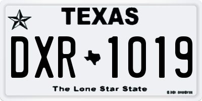 TX license plate DXR1019