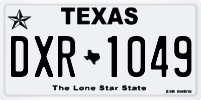 TX license plate DXR1049