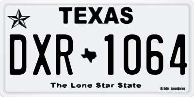 TX license plate DXR1064