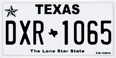 TX license plate DXR1065