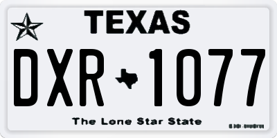 TX license plate DXR1077