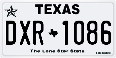 TX license plate DXR1086