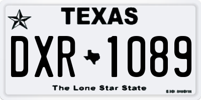 TX license plate DXR1089