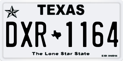 TX license plate DXR1164