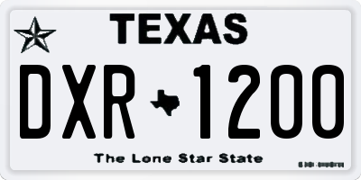 TX license plate DXR1200