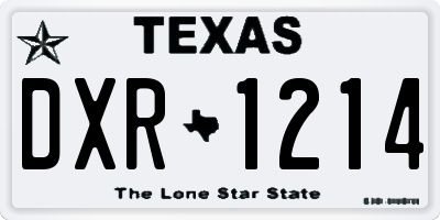 TX license plate DXR1214
