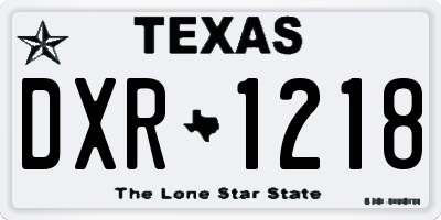 TX license plate DXR1218