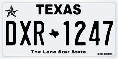 TX license plate DXR1247
