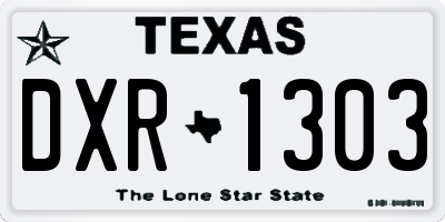 TX license plate DXR1303