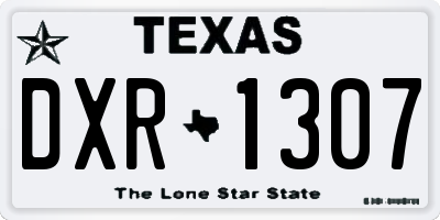 TX license plate DXR1307