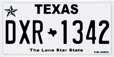 TX license plate DXR1342