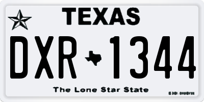 TX license plate DXR1344