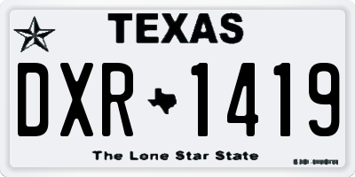 TX license plate DXR1419