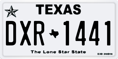 TX license plate DXR1441