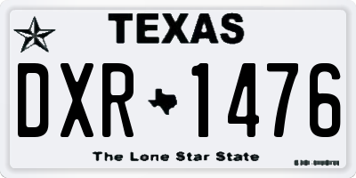 TX license plate DXR1476