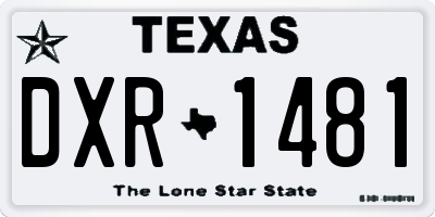 TX license plate DXR1481