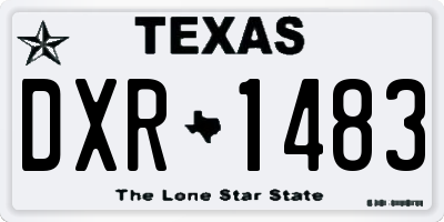 TX license plate DXR1483