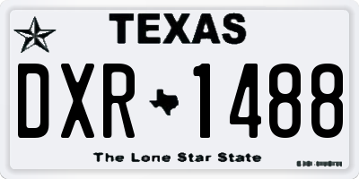 TX license plate DXR1488