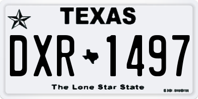 TX license plate DXR1497