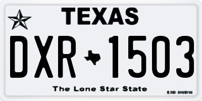 TX license plate DXR1503