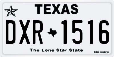 TX license plate DXR1516