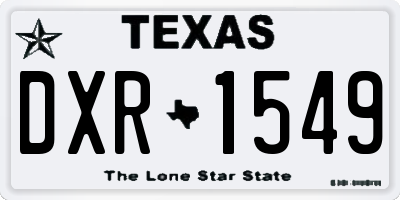 TX license plate DXR1549