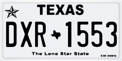 TX license plate DXR1553