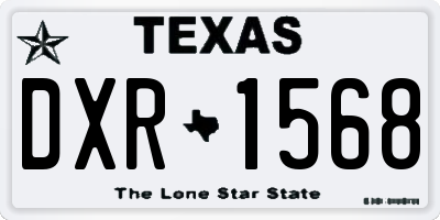 TX license plate DXR1568