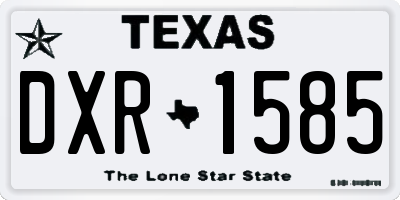 TX license plate DXR1585