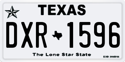 TX license plate DXR1596