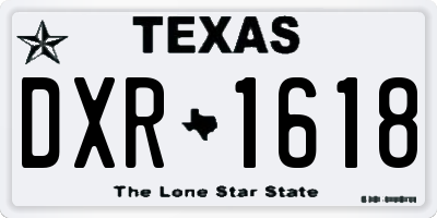 TX license plate DXR1618