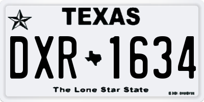 TX license plate DXR1634