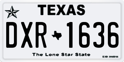 TX license plate DXR1636