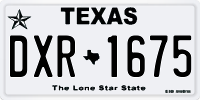 TX license plate DXR1675