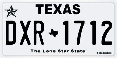 TX license plate DXR1712