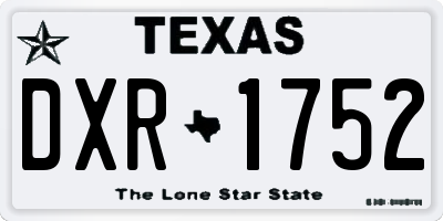 TX license plate DXR1752