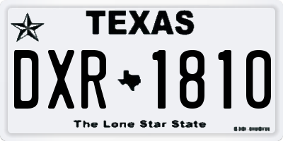 TX license plate DXR1810